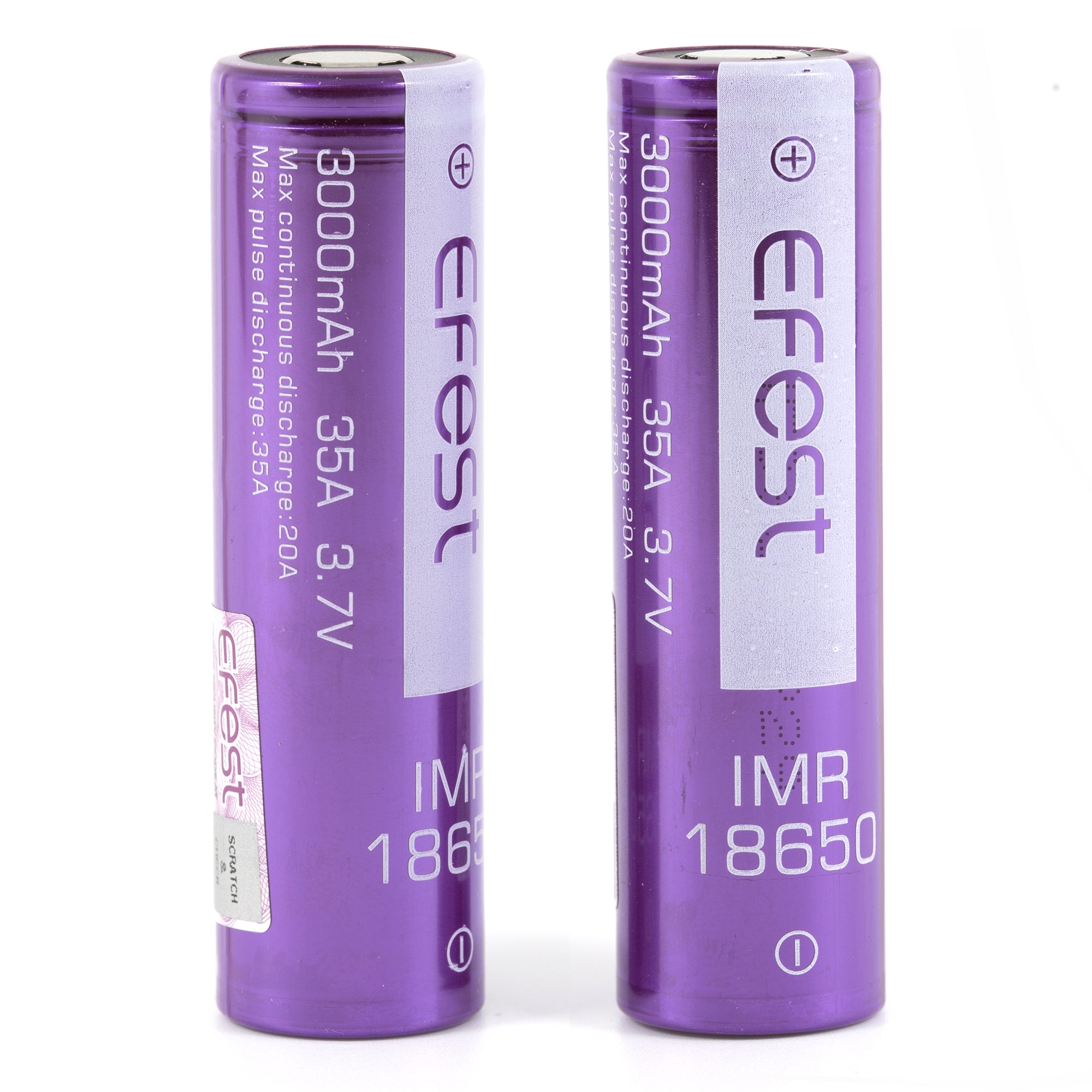 Efest IMR 18650 3000mAh 20A/35A Lithium Li-Ion Rechargeable Battery (2pc) [DG]