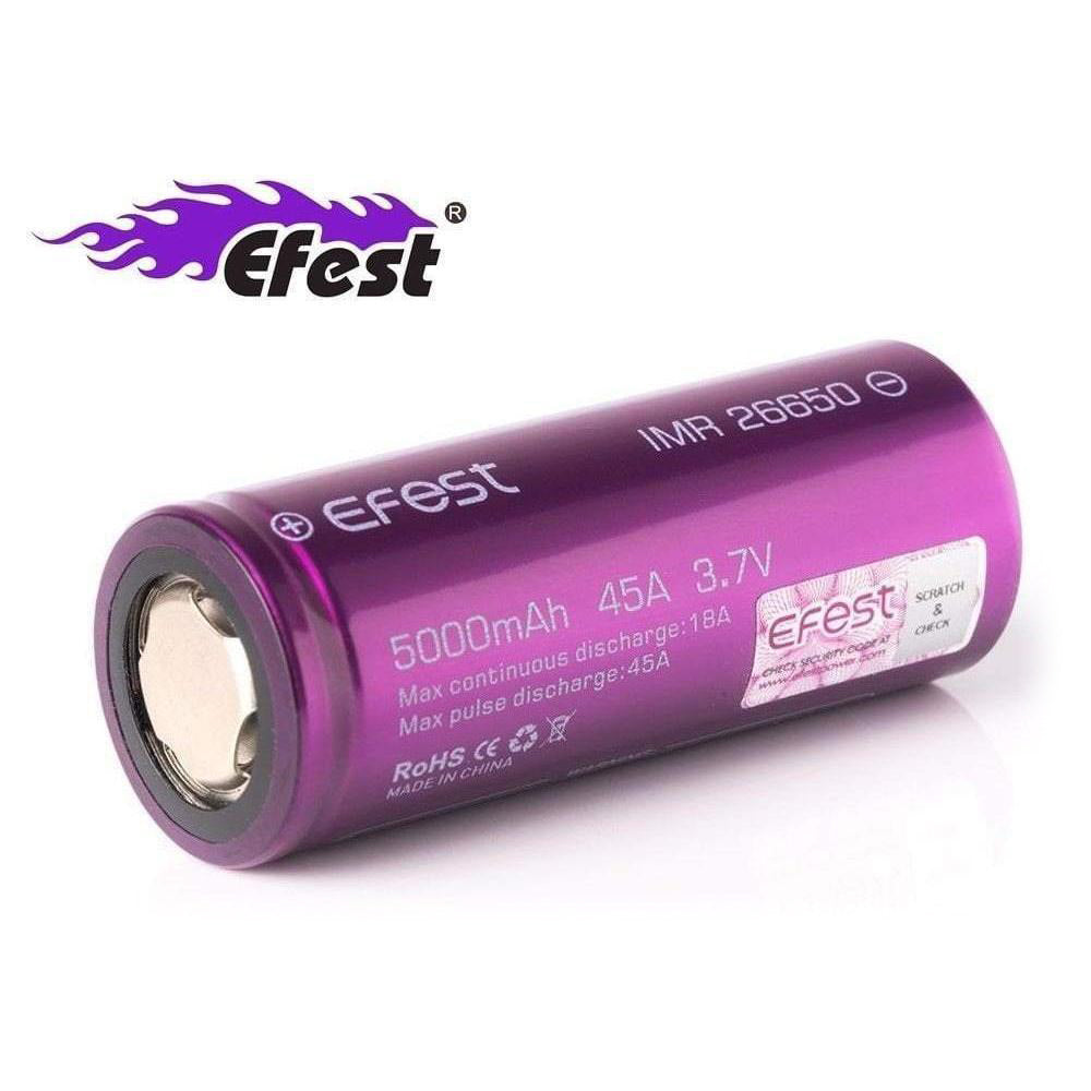 Efest 26650 5000mAh 3.7V 40A Flat Top Li-ion Battery (2pc) [DG]