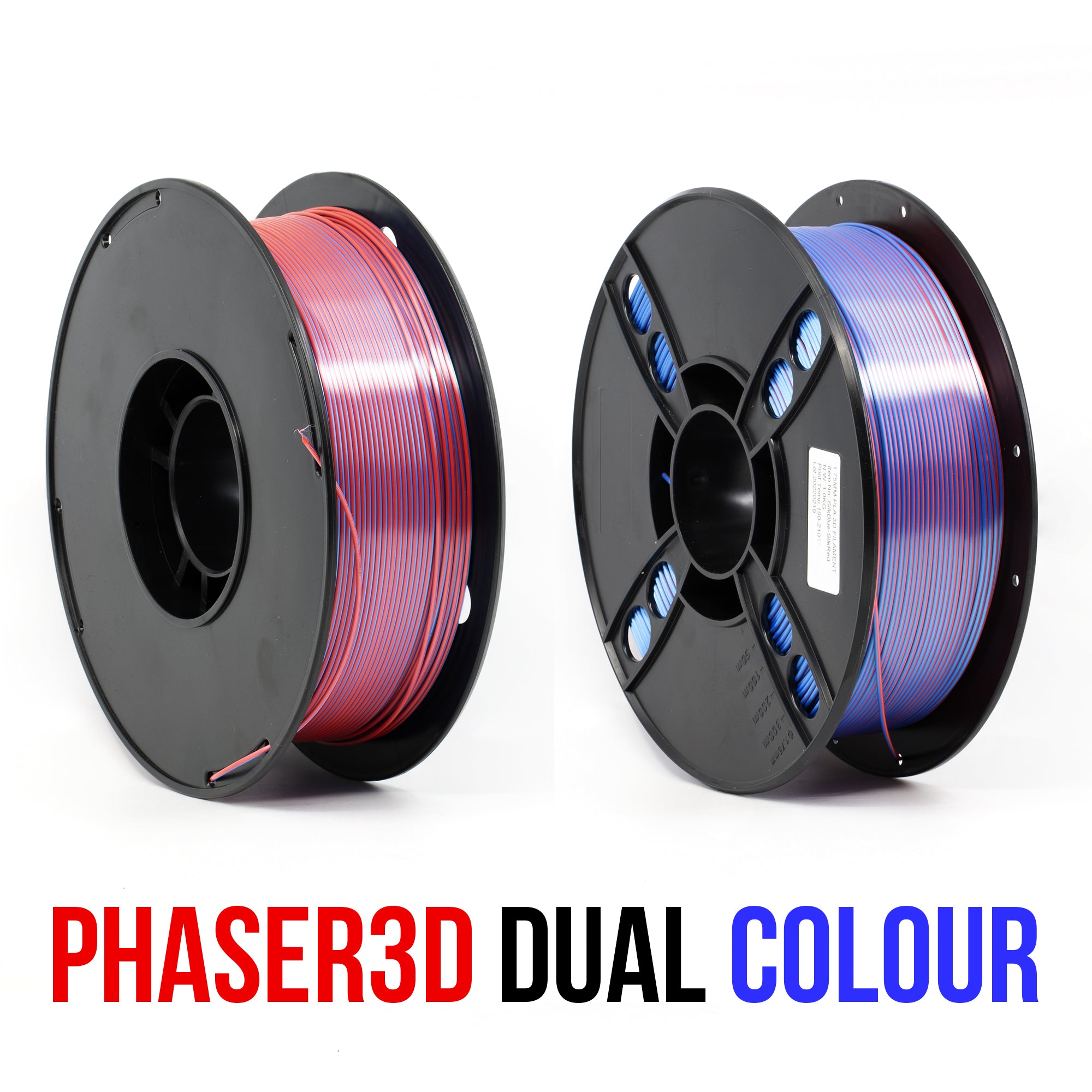 Phaser3D Dual 2 Colour Silk PLA Filament 1.75mm 1kg