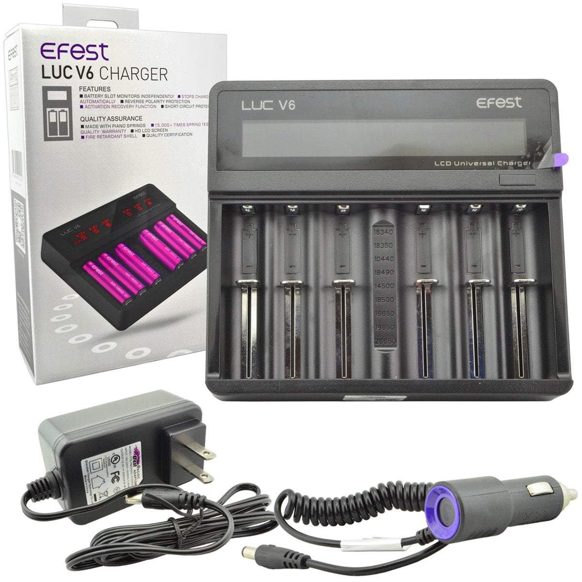Efest LUC V6 Li ion 6 Bay Charger With Power Bank Function