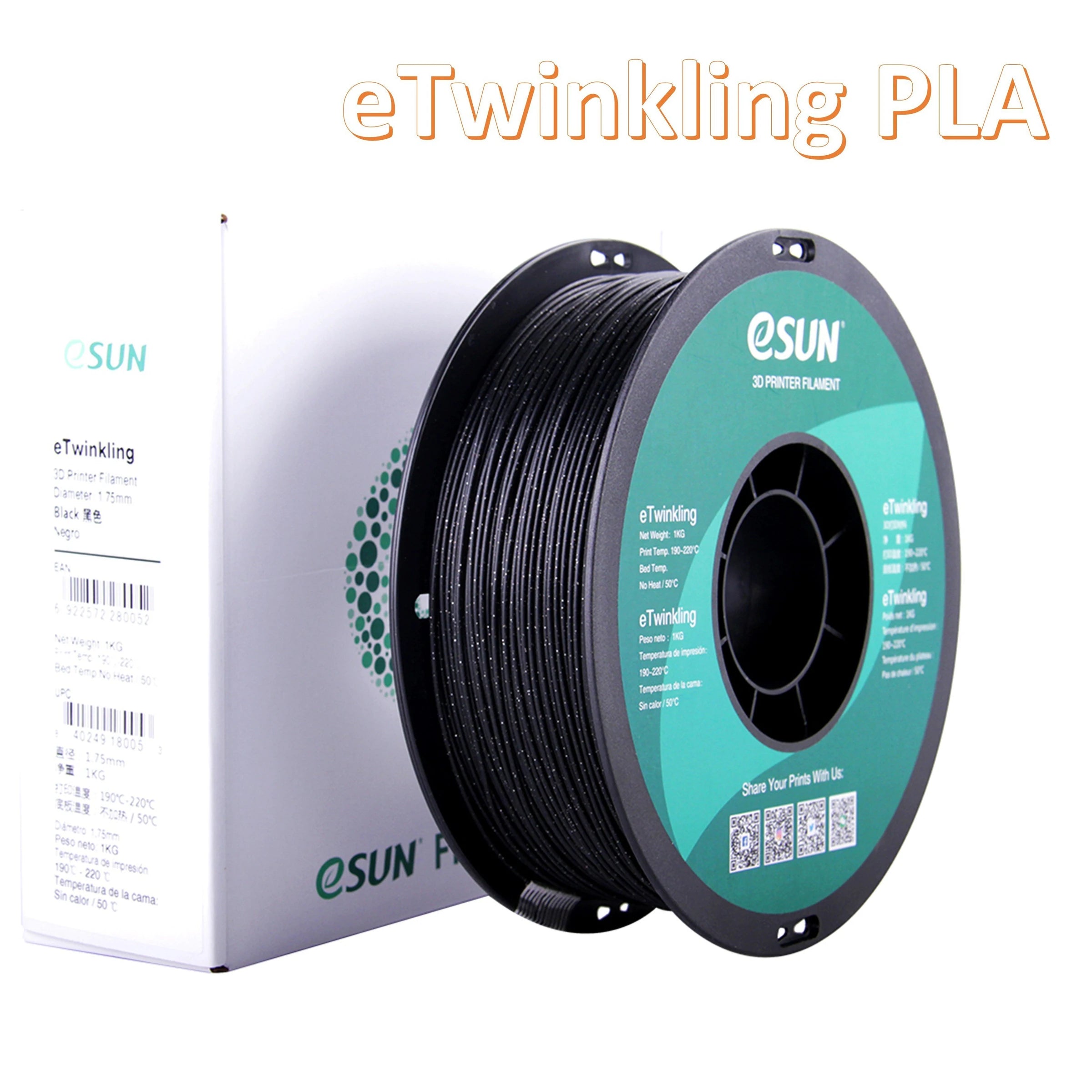 eSun eTwinkling Glitter PLA 3D Print Filament 1.75mm 1kg
