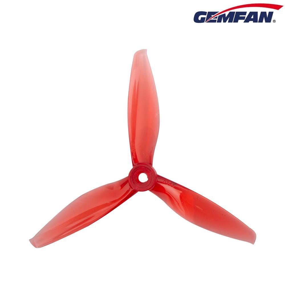 Gemfan Flash Durable Tri Blade 5144 Propellers CW/CCW 1 Pack (4 Pieces) Clear Red