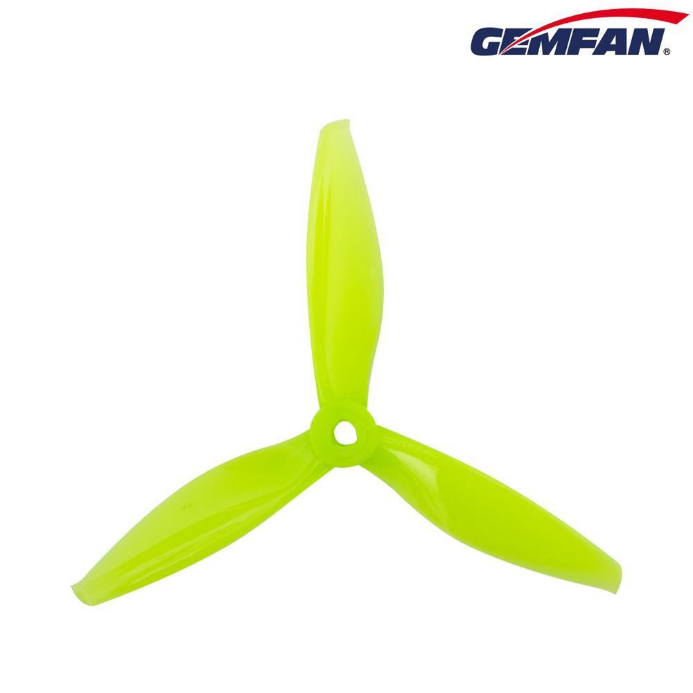 Gemfan Flash Durable Tri Blade 5144 Propellers CW/CCW 1 Pack (4 Pieces) Clear Yellow